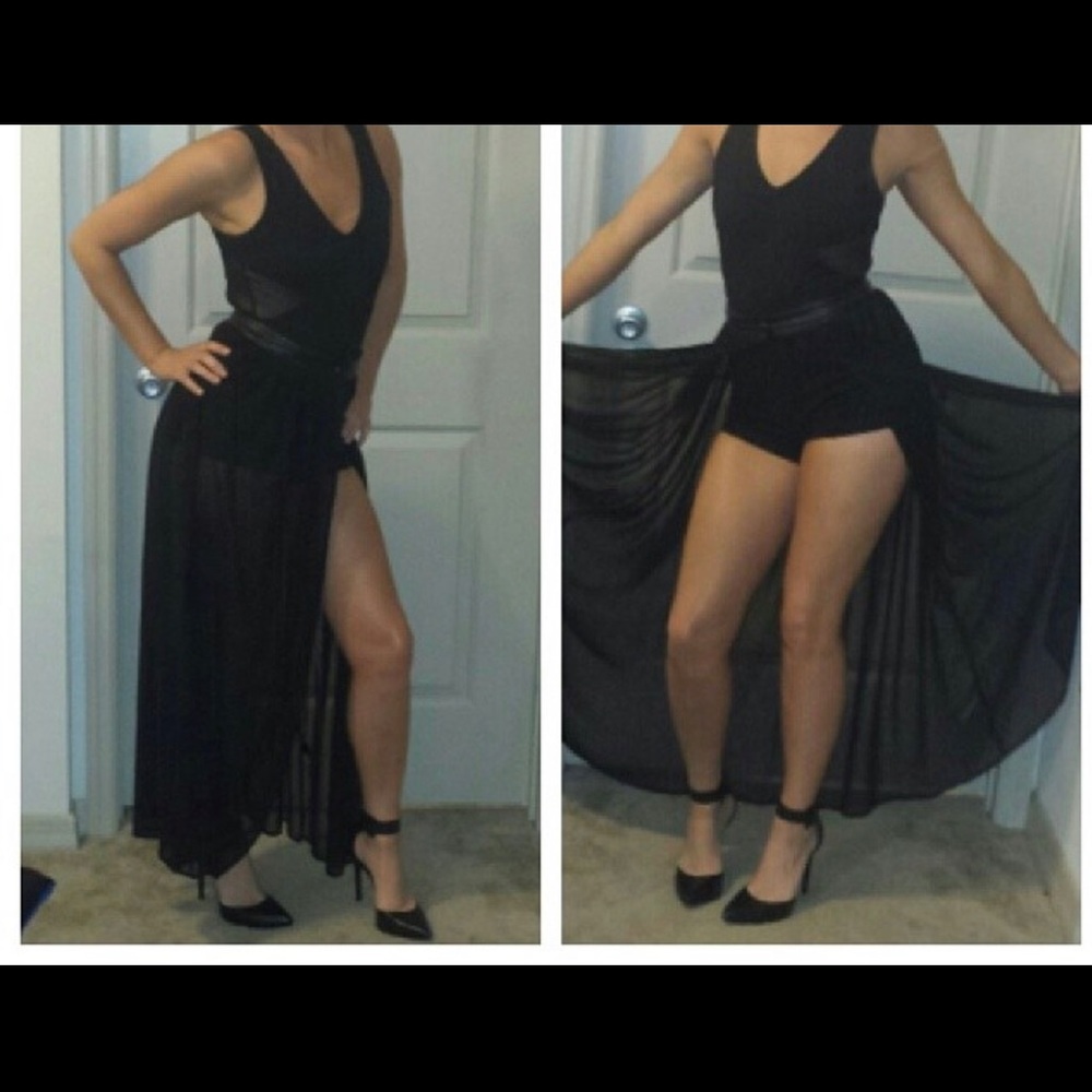 Black sheer max skirt